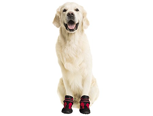 Nobby Zapatillas para Perros Runners, 2 Unidades, Color Rojo, Talla S (4), Largo: 60 mm, Ancho: 51 mm