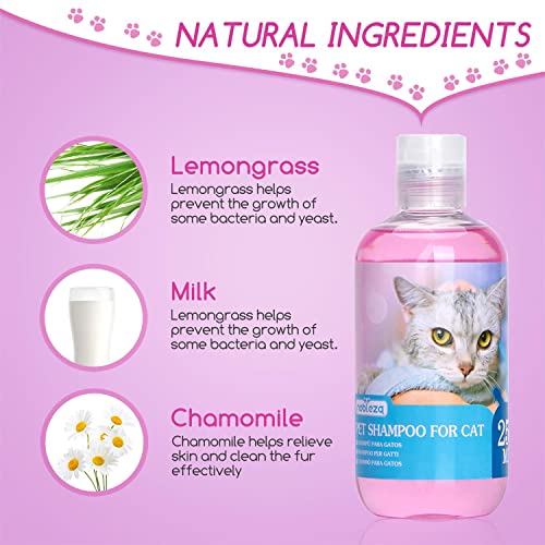 Nobleza Champú para Gatos,Champú Anti-Insectos Ingredientes de manzanilla añadidos,antialérgicos,Suave y Seguro y no irritante (250ml)