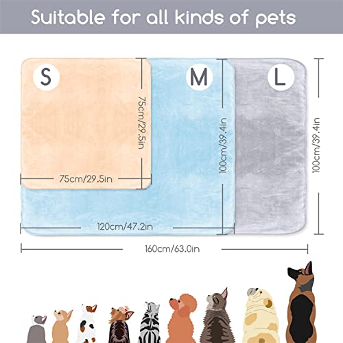 Nobleza Manta Suave de Felpa para Perros Gatos y Otras Mascotas Lavable Color Gris 100 * 120cm