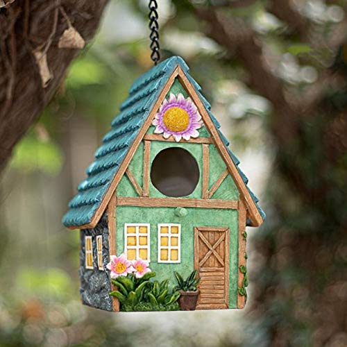 Nobranded Casa para pájaros colibrí para Colgar en el Exterior, Nido de Pájaros de Resina, cabaña para pájaros al Aire Libre para tu Jardín