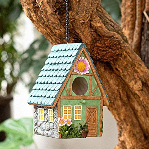 Nobranded Casa para pájaros colibrí para Colgar en el Exterior, Nido de Pájaros de Resina, cabaña para pájaros al Aire Libre para tu Jardín