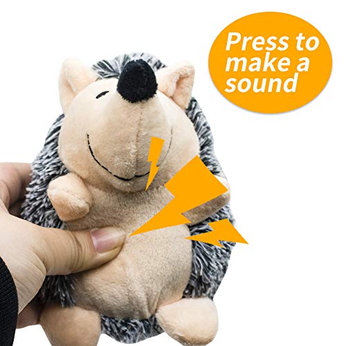 Nollary Dog Plush Squeaky Toys Peluche Pato y erizo Durable Pet Toys con sonidos BB integrados para aburrimiento Entretenimiento