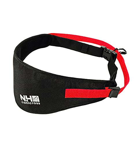 Northern Howl Canicross - Cinturón para Canicross, correr, senderismo, color negro y rojo
