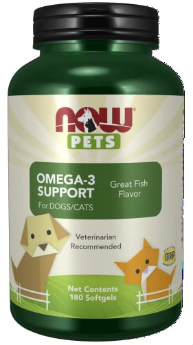 NOW Foods Mascotas, Animales De Omega-3 Apoyo 180 Unidades 320 g