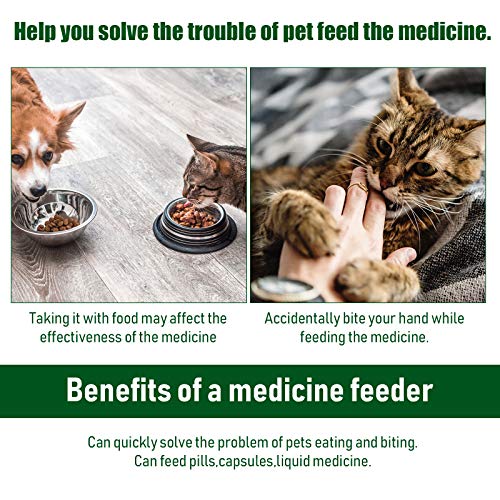 Nuanchu 2 jeringas para mascotas, pastillas, pastillas, pastillas, dispensador de pastillas, jeringa para alimentar gatos, perros y animales pequeños