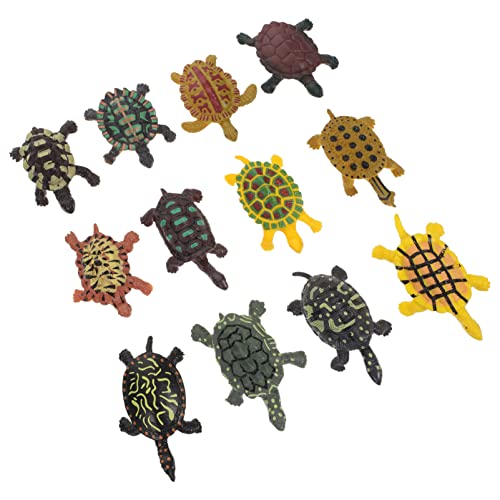 NUOBESTY 12 Unids Modelos de Tortuga de Plástico Tortuga Figuras Juguetes Simulación Organismo Marino Tortuga para El Tanque de Peces Aquarium Decoración