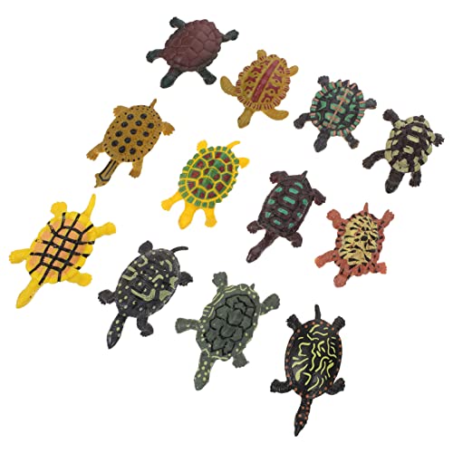 NUOBESTY 12 Unids Modelos de Tortuga de Plástico Tortuga Figuras Juguetes Simulación Organismo Marino Tortuga para El Tanque de Peces Aquarium Decoración