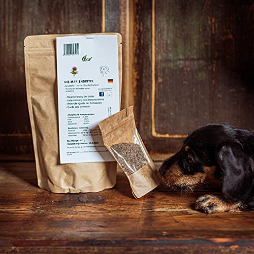 OGF 1 kg de cardo mariano para perros y gatos, cardo mariano refuerza la función hepática, complementos de limpieza y desintoxicación.