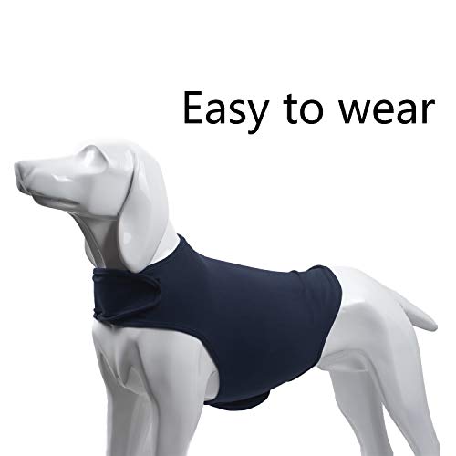 Olgaa - Chaqueta clásica para perro, antiansiedad y alivio del estrés, calmante para perros pequeños, medianos y grandes, color azul, gris