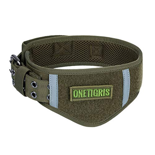 OneTigris Collar de Perro Ajustable Suave para Perros (Ranger Verde, M)