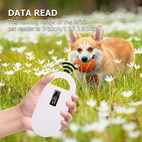 OurLeeme Lector para Mascotas,Escáner de Microchip para Mascota lector de mano RFID escáner de identificación para mascotas de 134,2 kHz recargable para escáner de chip de animal