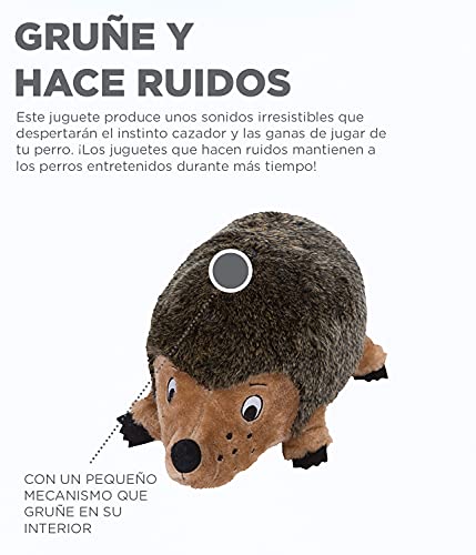 Outward Hound Hedgehogz - Juguete de peluche para perros - Erizo - Marrón - S