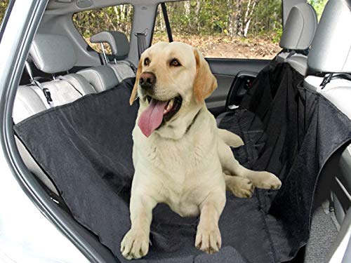 O&W Security Manta para perros para asiento trasero, antideslizante, impermeable, fácil montaje, se adapta a cualquier coche, color negro