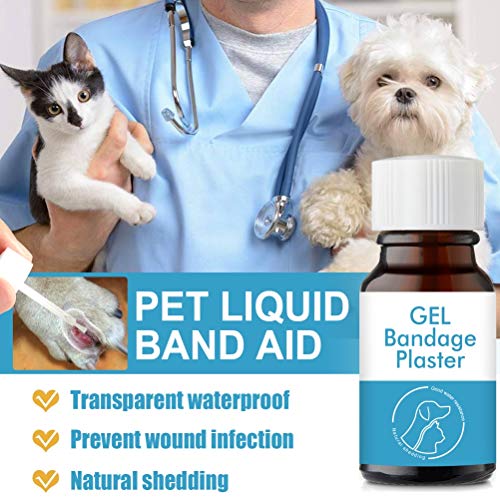 Oyria Vendaje líquido para Mascotas Pegamento líquido para la Piel, portátil, Impermeable, Protector, cicatrizante, Gel para heridas y Cuidado de la Piel para Perros, Gatos y Otras Mascotas