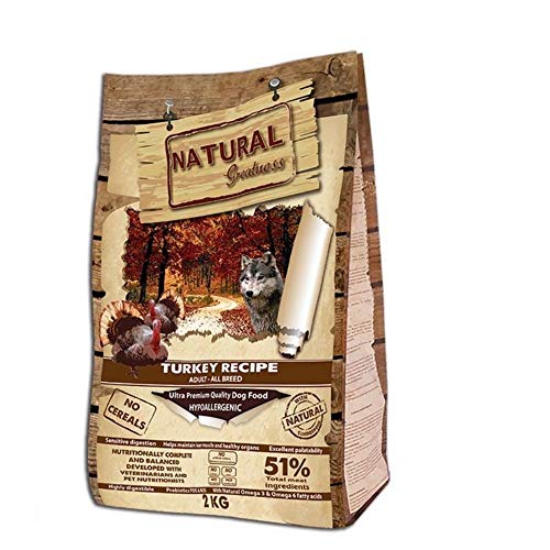 Pack Ahorro - 2 Sacos de 2 Kg Cada uno Pienso Natural GREATNES Sin Cereales e Hipoalergénico - Pienso de Conejo y Pienso de Pavo | ANIMALUJOS