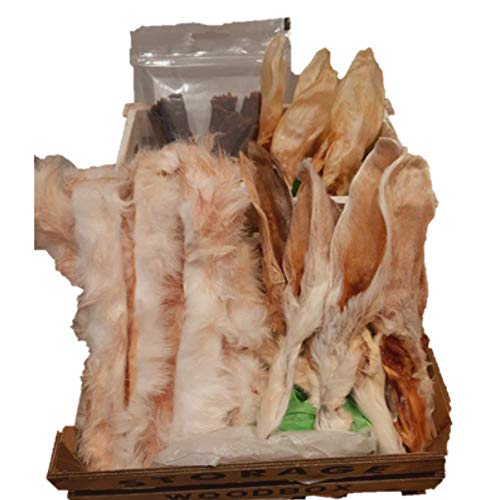 Pack Snacks DE Conejo para Perros | Orejas de Conejo Tiras de Carne Tiras de Piel | ANIMALUJOS
