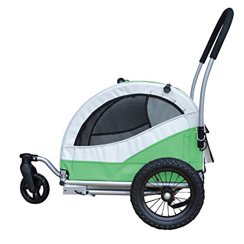 Papilioshop Kuma - Remolque para bicicleta de paseo o transporte de perros (verde)