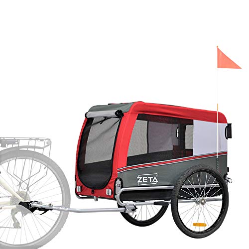 Papilioshop Zeta - Remolque para bicicleta, cochecito, transporte de perros, animales (rojo)
