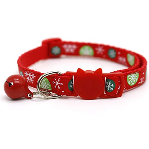 Paquete de 3 collar navideño para mascotas, collar navideño ajustable para gatos, bonita pajarita de nailon a la moda para cachorros de gatos pequeños
