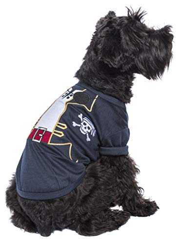 Parisian Pet - Disfraces divertidos para mascotas de perro, gato, traje de camisa para Halloween - policía, prisionero, ketchup, mostaza, médico, bombero, pirata (capitán espaspa - pirata, M)