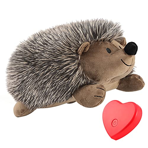 Pawaboo Plush Dog Toy, Real-Feel Heartbeat Super Soft Faux-Fur Hedgehog Dogs Toy Plush Stuffed Bedtime Toys, Non-Toxic Stuffed Animal Pet Toy, Biting Training Toy Chew Toys for Dog Puppy Cat