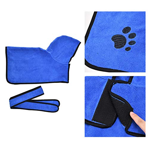pawstrip Albornoz para perros absorbente para mascotas de secado rápido suave toalla de baño y manta de microfibra accesorios de baño para perros pequeños medianos y grandes (blanco)