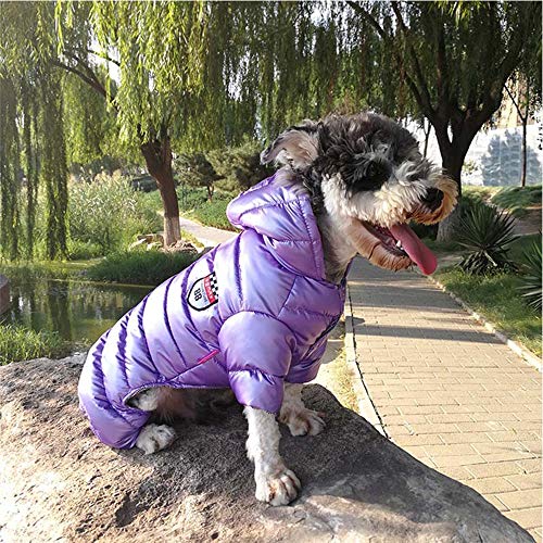 pawstrip Mono de invierno impermeable para perro, abrigo cálido con capucha para perro de 4 patas, ropa para perros pequeños y medianos
