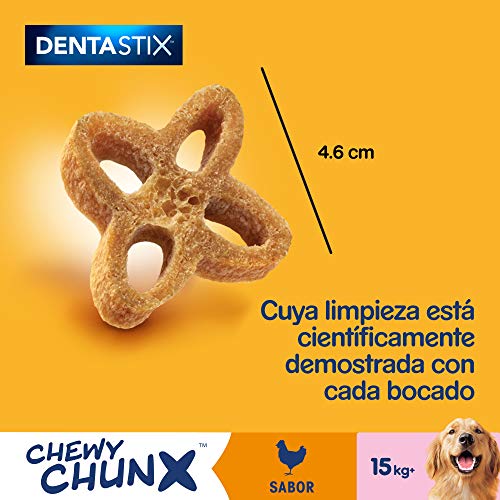 PEDIGREE Dentastix Chewy ChunX Snacks dentales para la Limpieza bucal de tu Perro Sabor Pollo, Perros medianos y Grandes. (5 bolsitas x 68g), para perros grandes