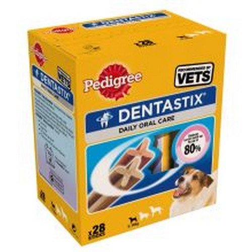 Pedigree DentaStix Daily Oral Care Merienda para el cuidado dental para perros pequeños - golosinas para perros con sabor a pollo y ternera para todos los días - 112 barras (4 x 28 piezas)