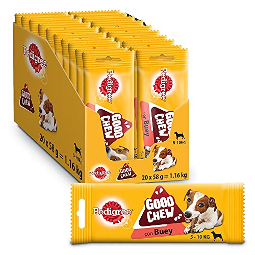 Pedigree Good Chew Huesos Masticables para Perros Pequeños Sabor buey (pack de 14 x 58g)