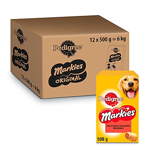 Pedigree Markies Galletas para Perro Rellenas (Pack de 12 x 500g)