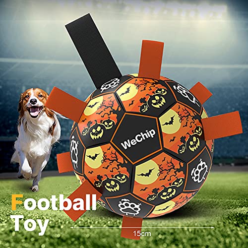 Pelota de fútbol para perros con pestañas de agarre, WeChip Durable Dog Toys, Pelotas de perro para perros pequeños y medianos, Juguetes de perro interactivos, Juguete de agua para perro