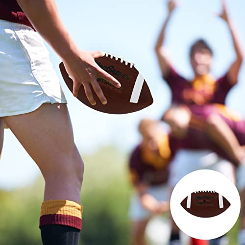 Pelota deportiva de fútbol de rugby de cuero: gimnasio juego de pelota desgaste resistencia estándar entrenamiento práctica bola competencia partido suministro