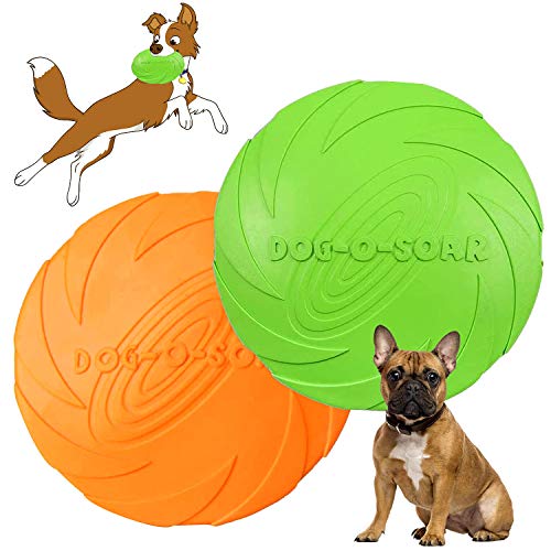 Perros interactivos Frisbee,2 Pcs Frisbee Perro,Juguete de Disco Volador para Perro,para Adiestramiento de Perros Juguetes de Tiro, Captura y Juego (M)