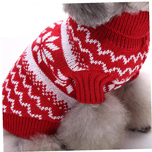 Perros Mascotas Jerseys Navidad Chaqueta Perro Linda Perro Hecho Punto Abrigo con Patrón Copos Nieve para Perrito Pet