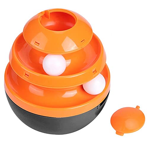 Pet Dog Tumbler Feeder Rail Ball Toys Pet Leakage Food Toy Pet Dog Toy Puzzle Entrenamiento Jugando Juguete ABS para mascotas (negro)
