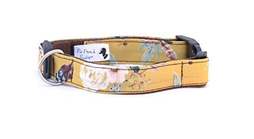 Pet Pooch Boutique Mostaza Collar para Perro Floral Grande, L