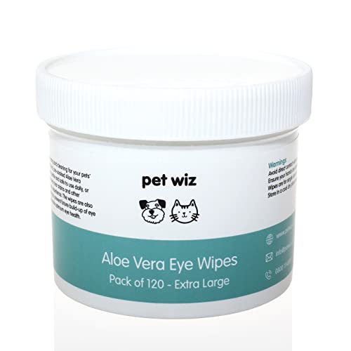 pet wiz Aloe Vera - Toallitas para limpieza de perros (120 unidades)