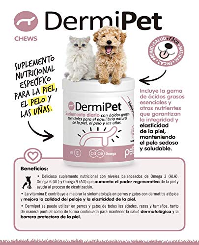 petia Vet health DERMIPET Perros y Gatos (Omega 3, Omega 6, Vitamina E)