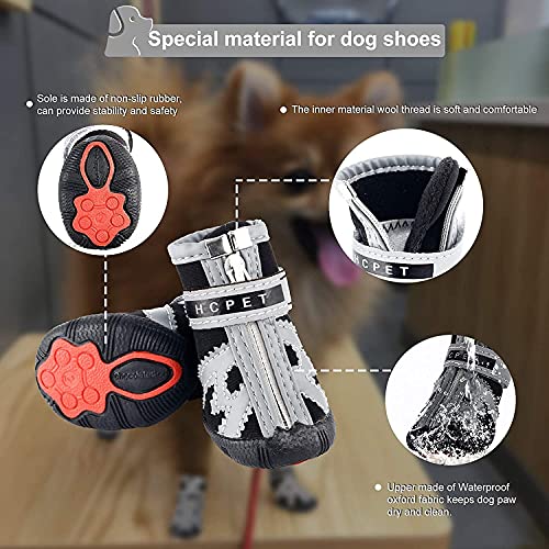 Petotw Zapatos Impermeables para Perros Botas Antideslizantes para Perros Protector de Pata con Tira Reflectante Botas para Perros Pequeños y Medianos 4 Piezas (XXS, Naranja, 2#)
