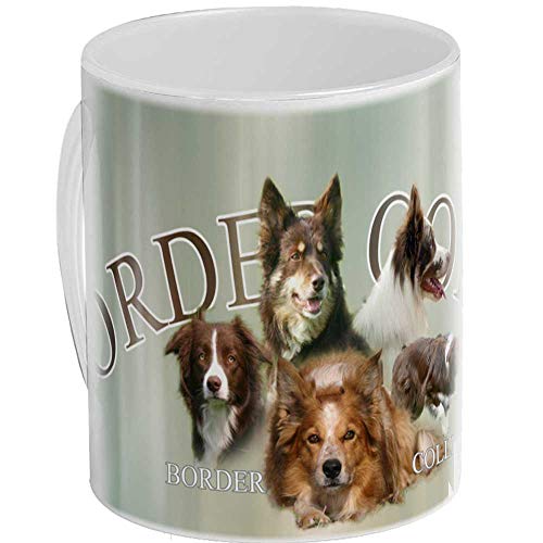Pets-easy - Tazas personalizadas con diseño de perro Border Collie, color rojo