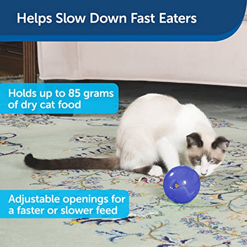 PetSafe - Dispensador de Comida para Gatos SlimCat; Juguete Interactivo para Gatos; Óptimo para Hacer Ejercicio; Perder Peso y Divertirse; Azul (Disponible en Verde; Naranja y Rosa)