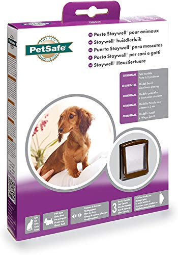 PetSafe Puerta Para Mascotas Original Con 2 Posiciones Staywell De - Fácil Instalación - Gatera En Exterior O Interior - Panel De Cierre Acoplable Personalizable - Fabricación Resistente, Con 100 ml