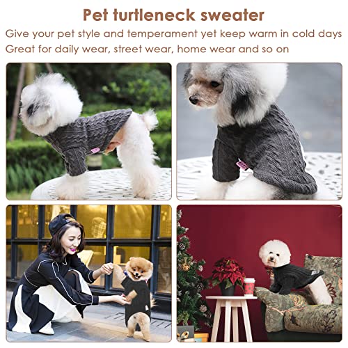 Petyoung Suéter de Cuello Alto para Mascotas Ropa de Invierno para Perros de Punto Cálido Ropa de Abrigo para Cachorros para Perros para Niños Y Niñas