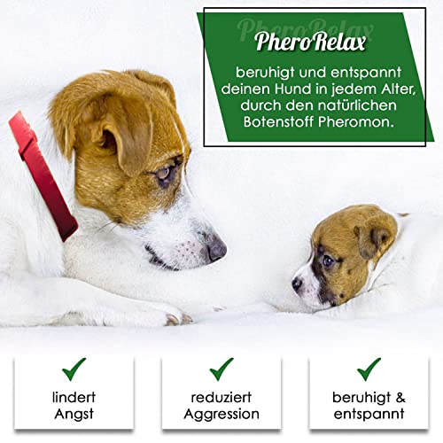 PheroRelax Collar calmante para perros, calmante natural para perros con feromonas para la ansiedad, el estrés y la agresividad, 60 días de tiempo de acción (negro)
