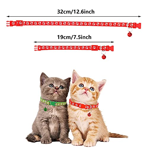 PhoenixDN 12 Piezas Collar para Mascotas con Campanas, Collar Gato Antiahogo, Collar Gato Reflectante Ajustable, Collares de Gato de Colores, para la Mayoría de los Gatos Domésticos
