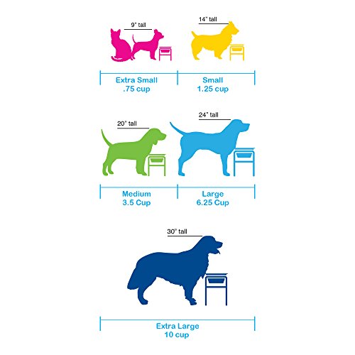Platinum Pets Comedero Doble con Cuencos de Acero Inoxidable para Perros y Gatos, 1,25 tazas/10 onzas, Color Rojo