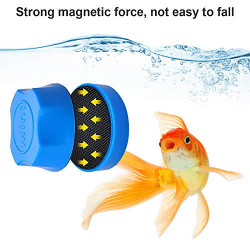 Podazz Mini cepillo magnético para tanque de peces, limpiador de acuario, limpiador de vidrio para tanque de peces