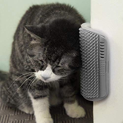 poetryer Cepillo de masaje para esquinas de gato para automasaje con cerdas de goma suaves y seguras, para esquinas, con pared plana, 2 unidades