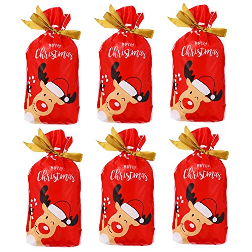 POPETPOP 50pcs Tema navideño Cajas de Almacenamiento de Dulces Bolsas de Lazo de Embalaje de Regalo de Dibujos Animados Juguete de Navidad para niños